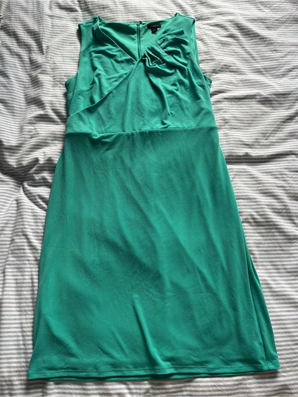 Ann Taylor Teal Zippered Neck Sheath